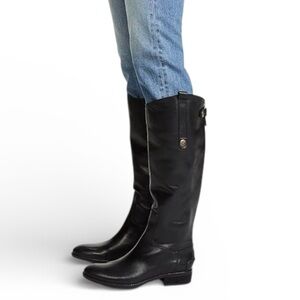SAM EDELMAN Penny Black Leather Riding Boots